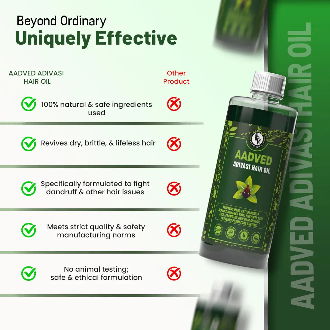 Aadved Adivasi Hair Oil vs Other Medicines