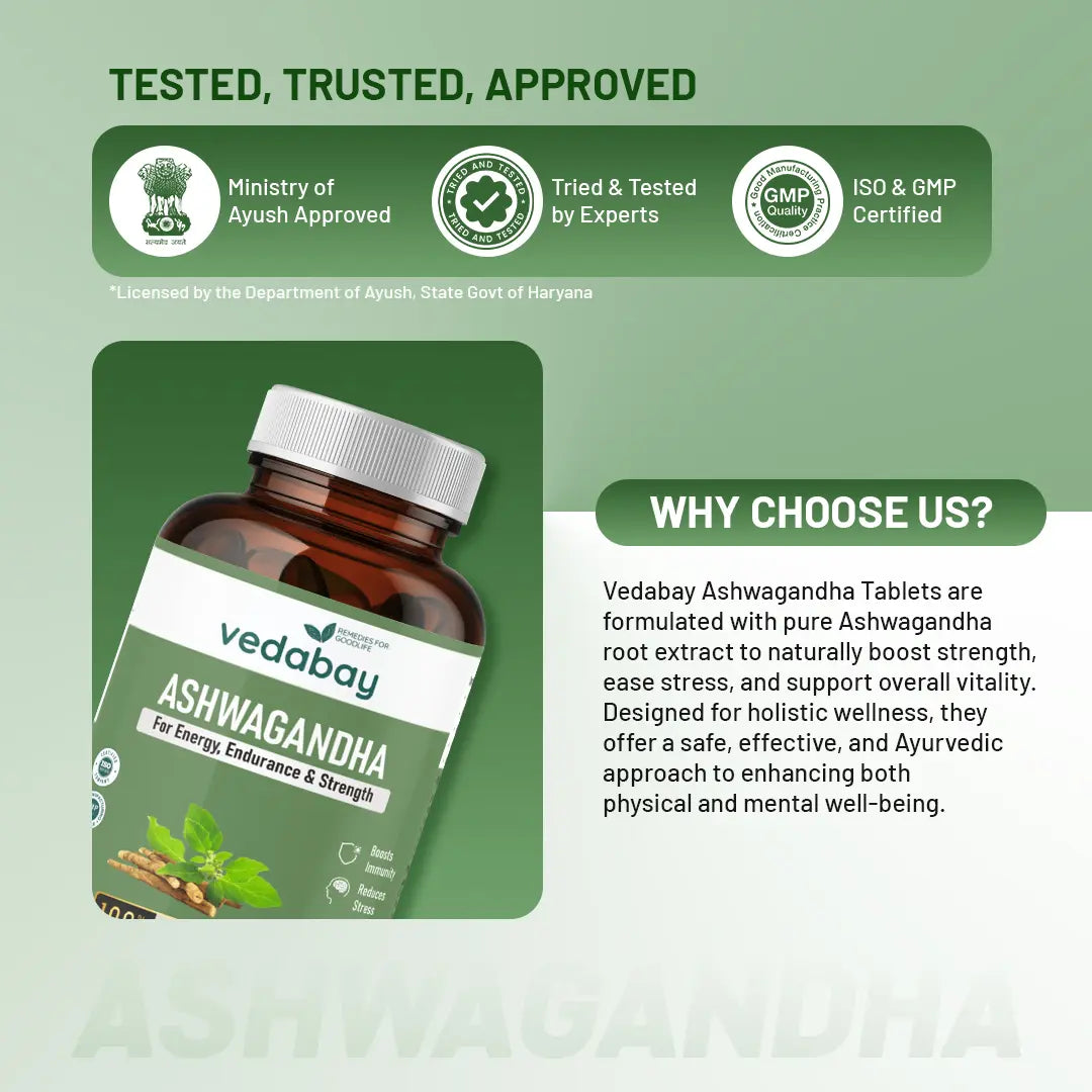 Why choose Vedabay Ashwagandha Tablets
