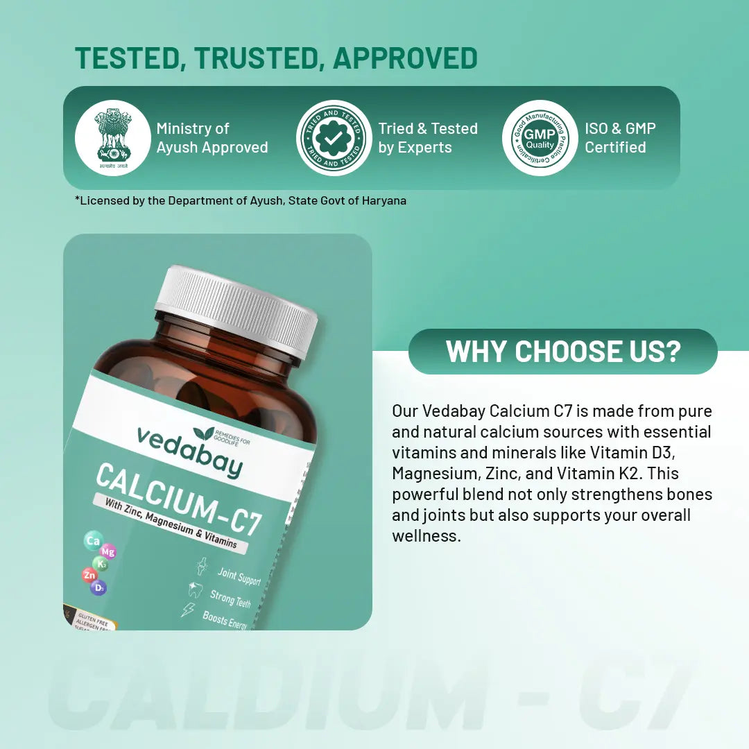 Why choose Vedabay Calcium C7 tablets
