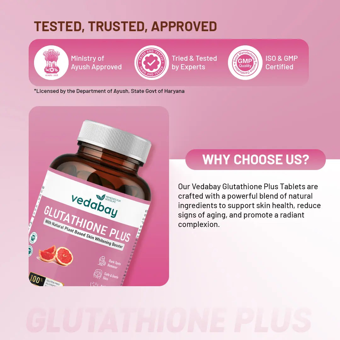 Why choose Vedabay Glutathione Plus tablets

